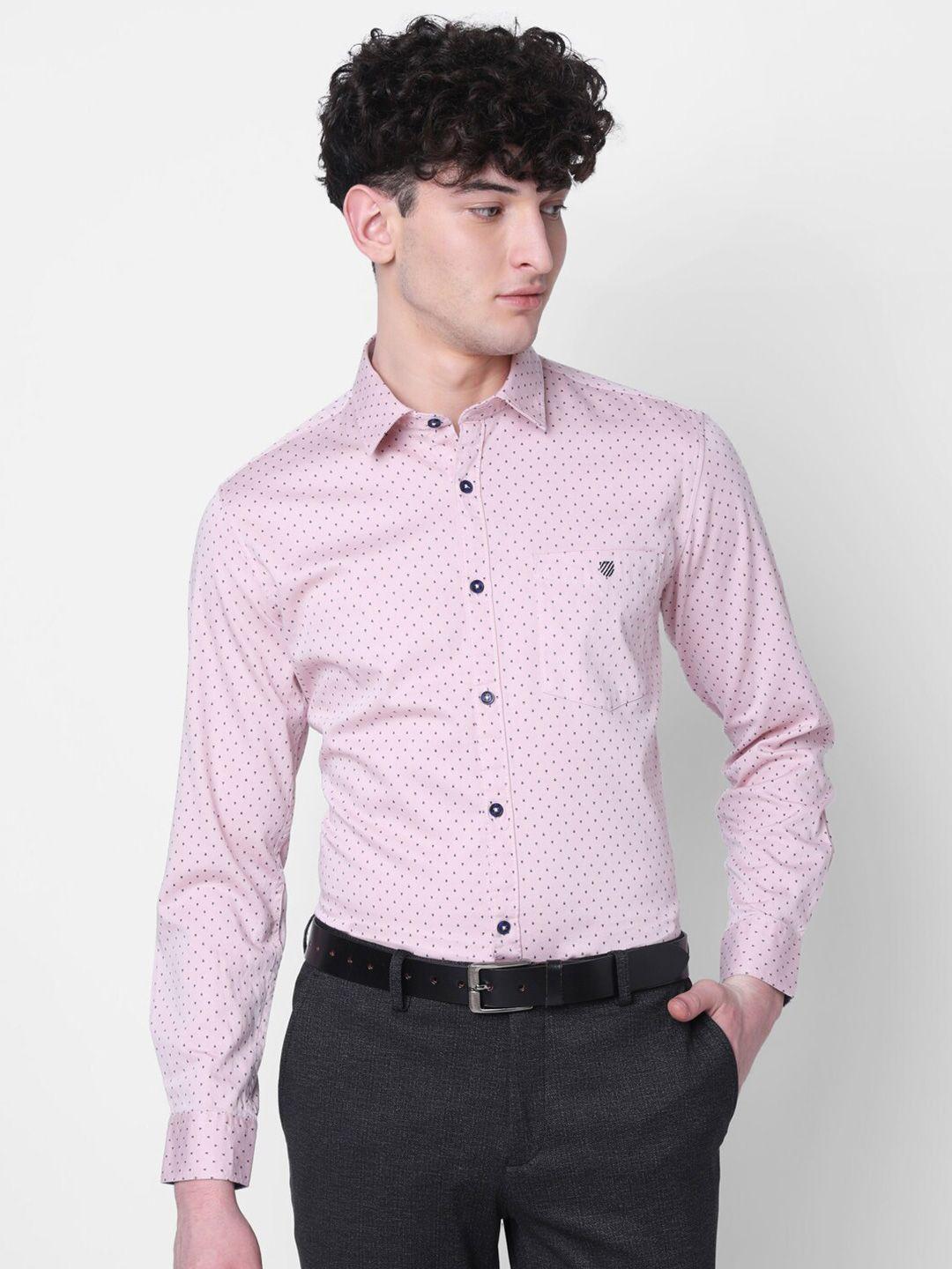 j hampstead classic micro ditsy printed spread collar cotton slim fit formal shirt