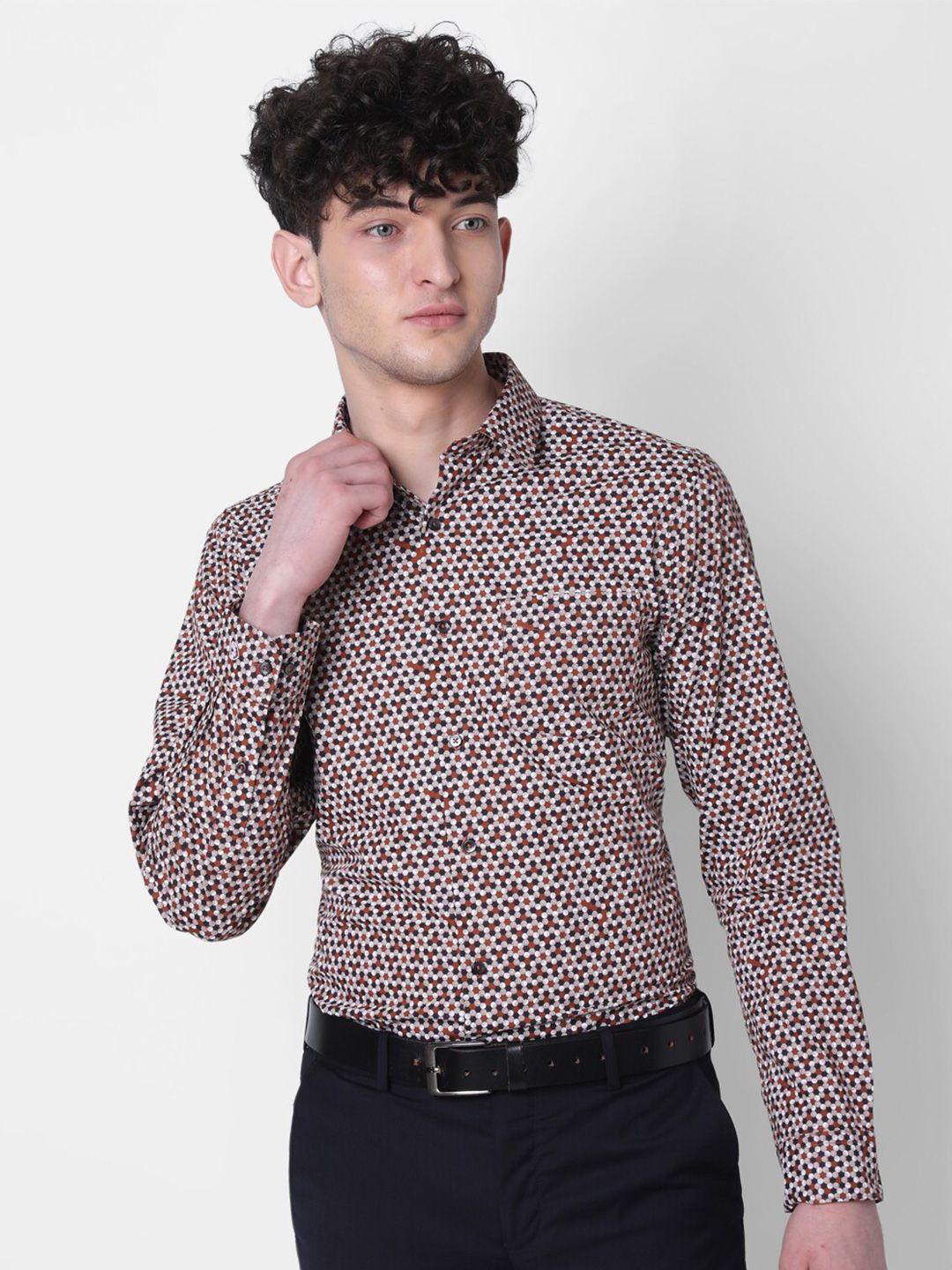 j hampstead classic opaque geometric printed formal shirt