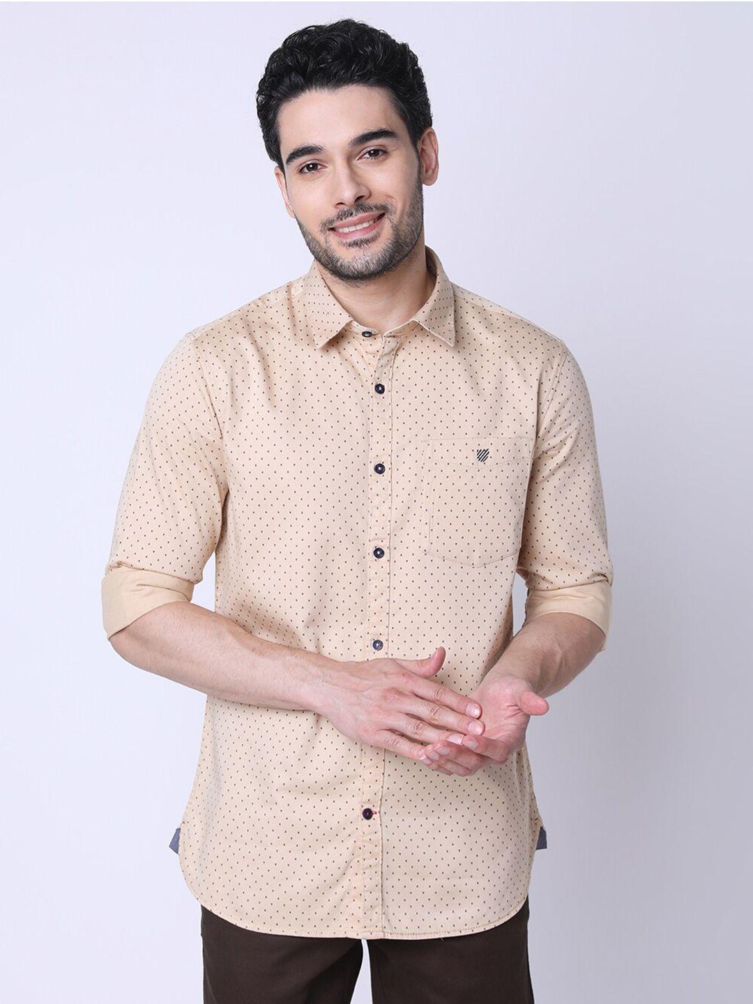 j hampstead classic slim fit micro ditsy printed cotton casual shirt