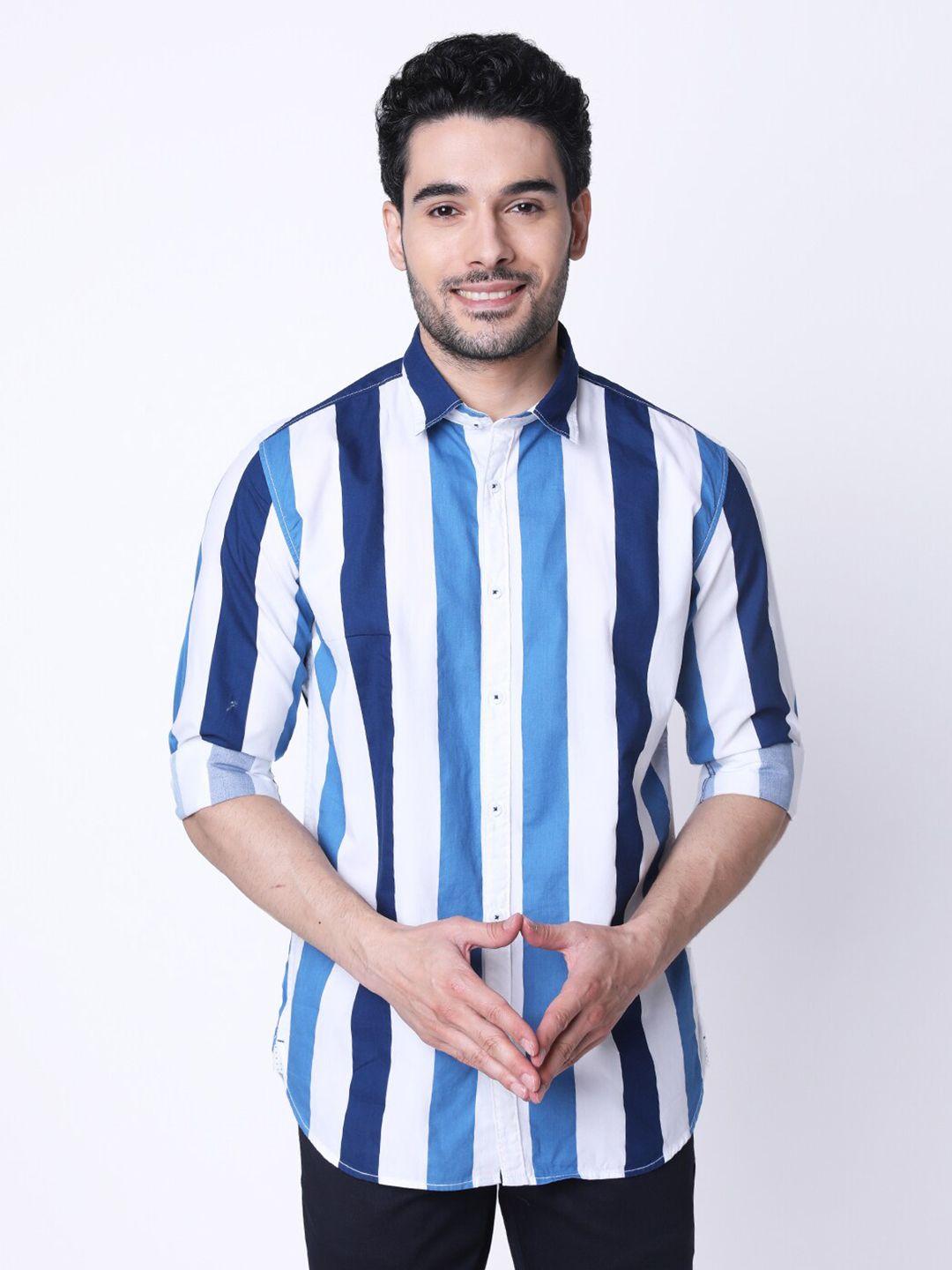 j hampstead classic slim fit striped cotton casual shirt