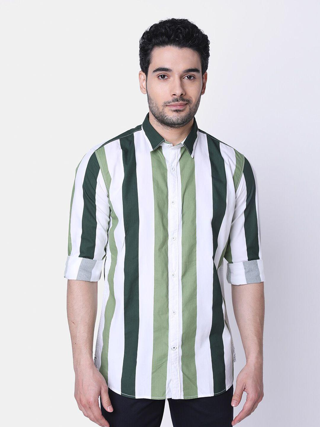 j hampstead classic vertical striped cotton slim fit casual shirt