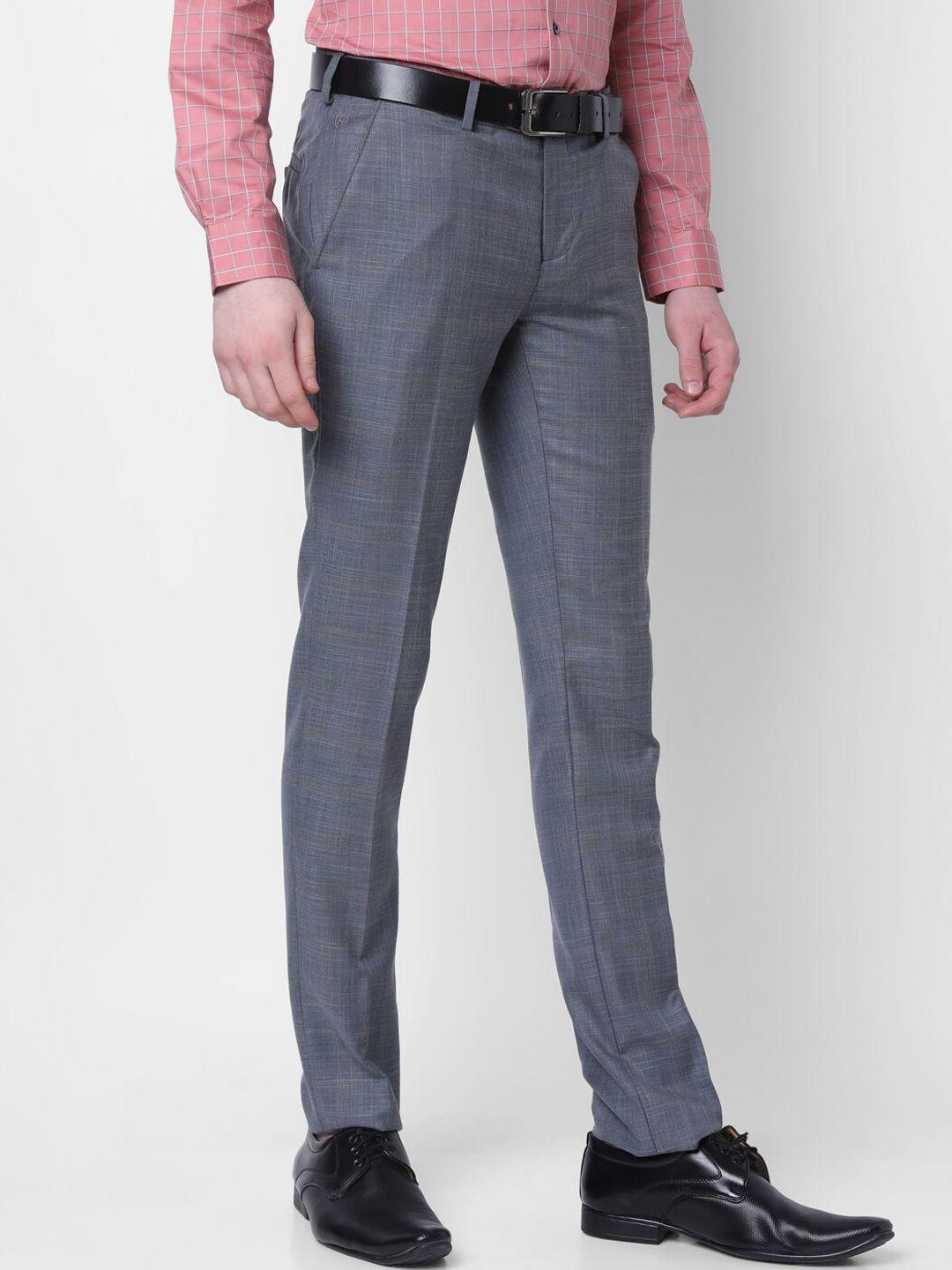 j hampstead men checked slim fit formal trousers