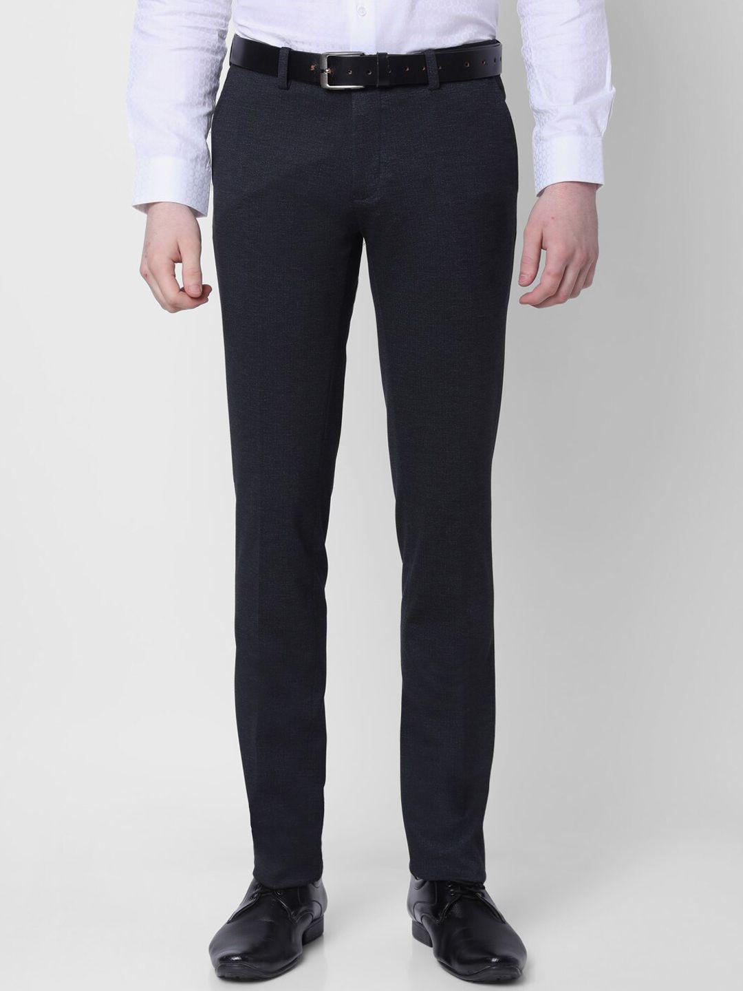 j hampstead men mid-rise slim fit formal trousers