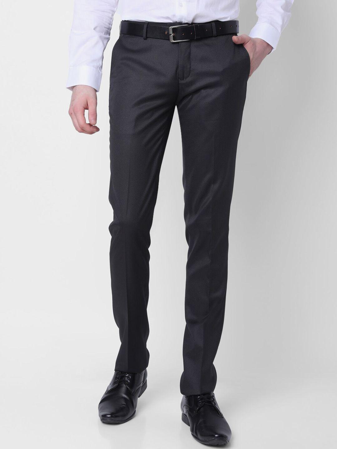 j hampstead men mid-rise slim fit formal trousers