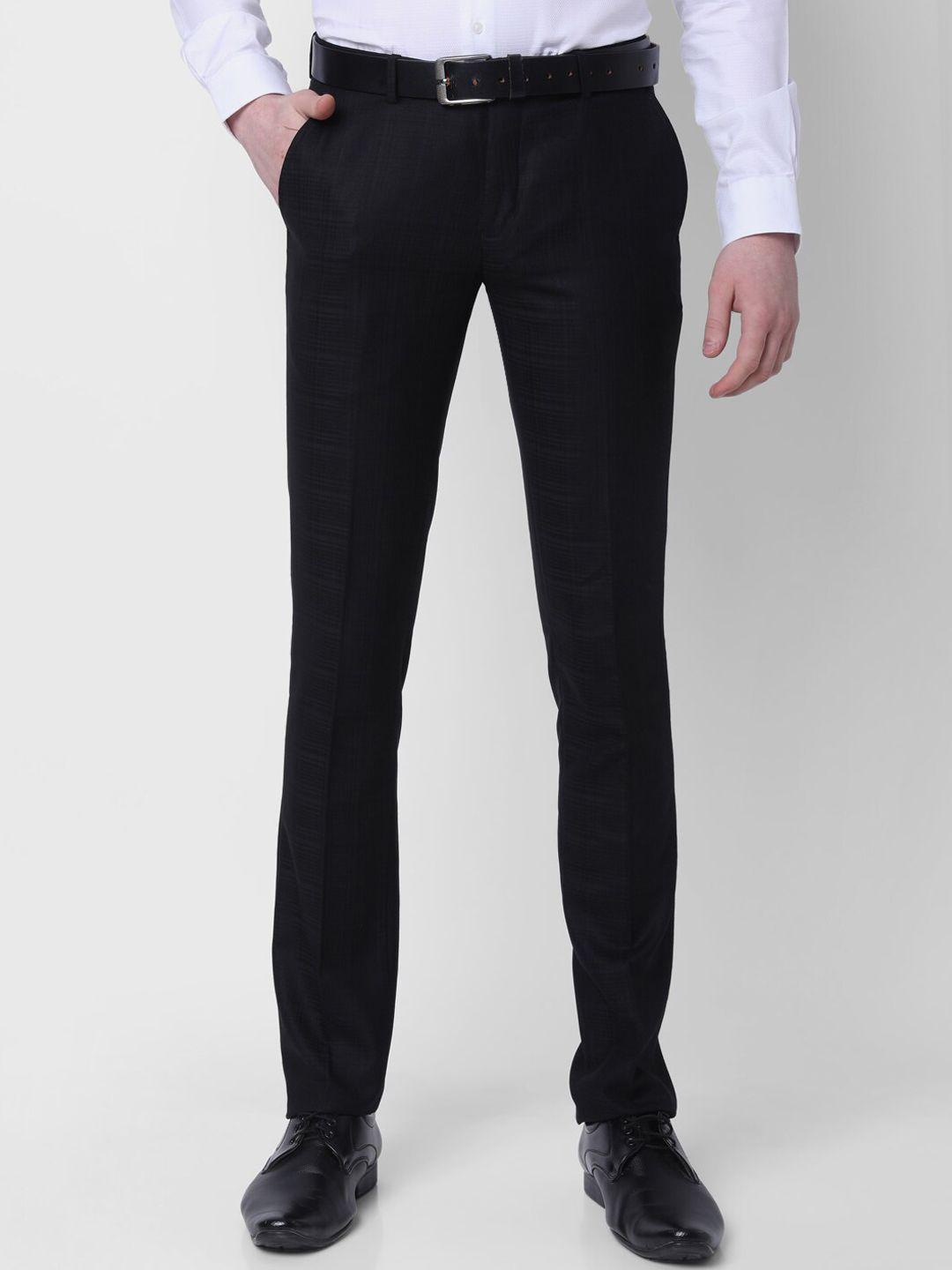 j hampstead men mid-rise slim fit formal trousers