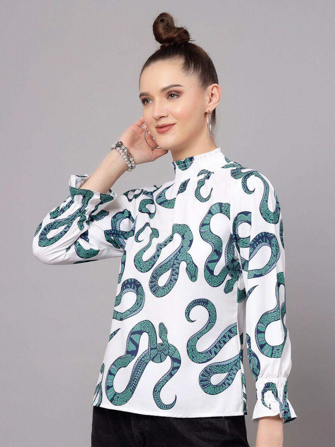 j style graphic printed high neck top