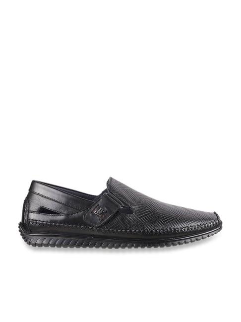 j. fontini by mochi men's black casual loafers