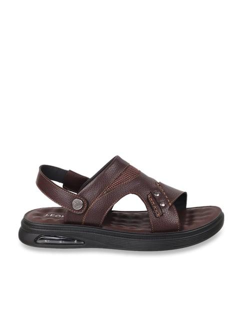 j. fontini by mochi men's brown back strap sandals