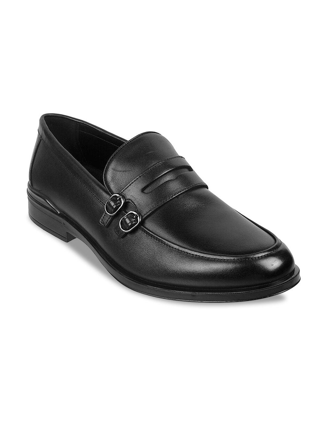 j.fontini men buckle detailed leather formal loafers