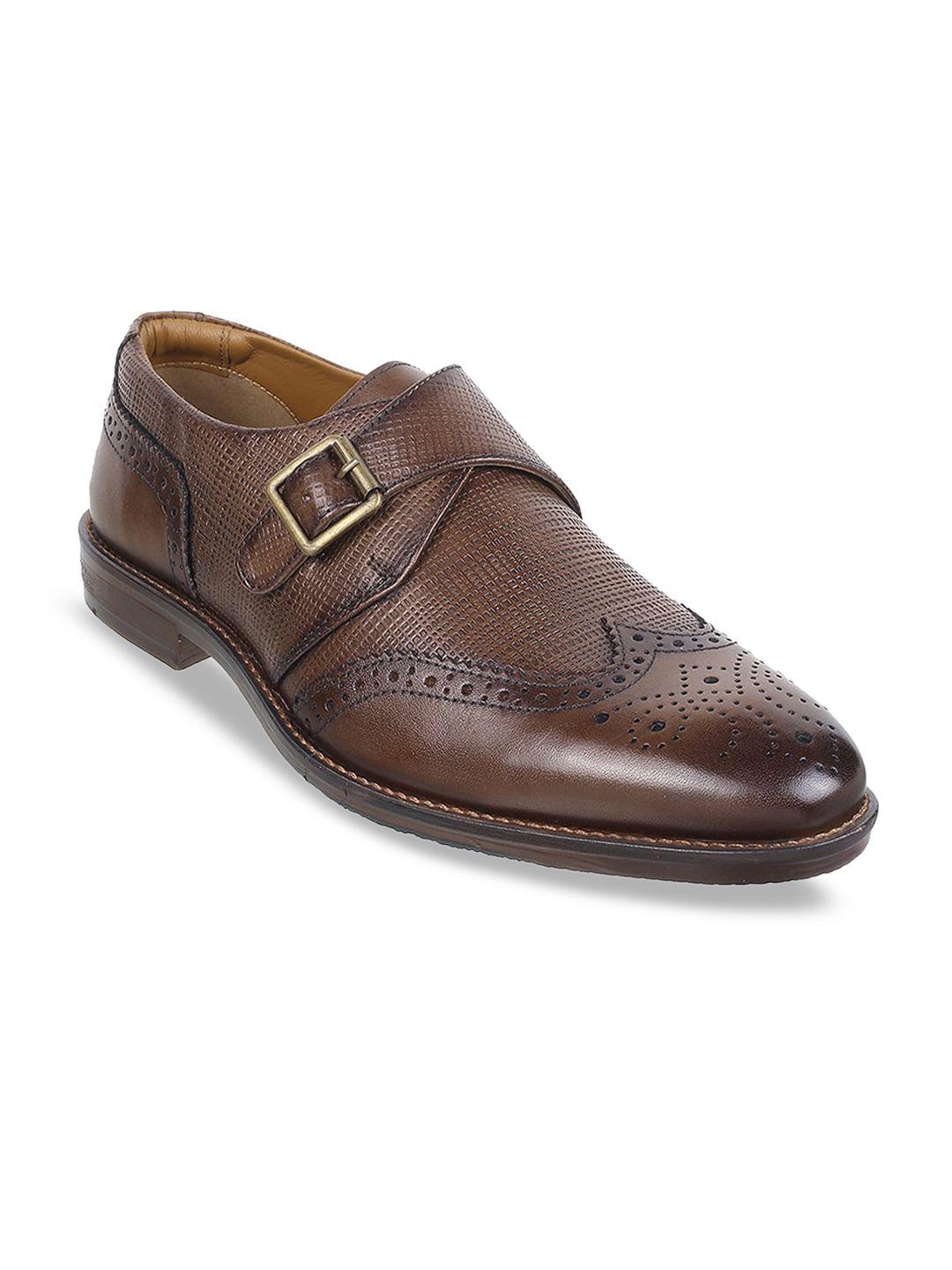 j.fontini men perforated leather formal monk shoes
