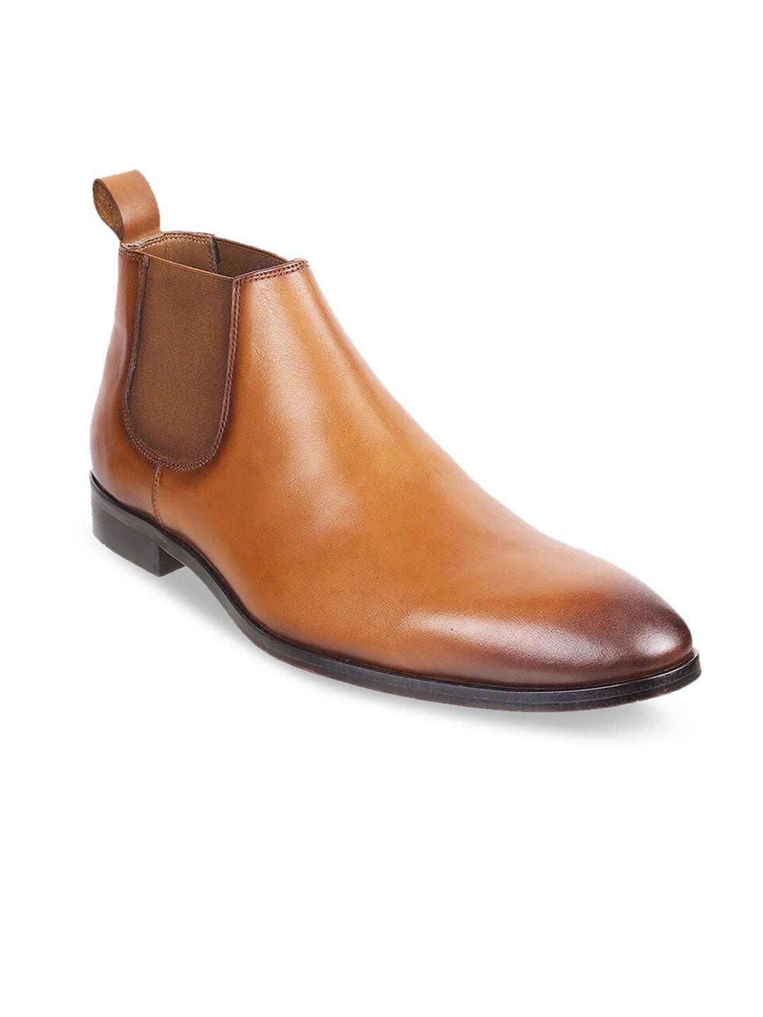 j.fontini men tan solid leather formal boots