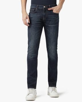 j13 lightly washed slim fit jeans with whiskers