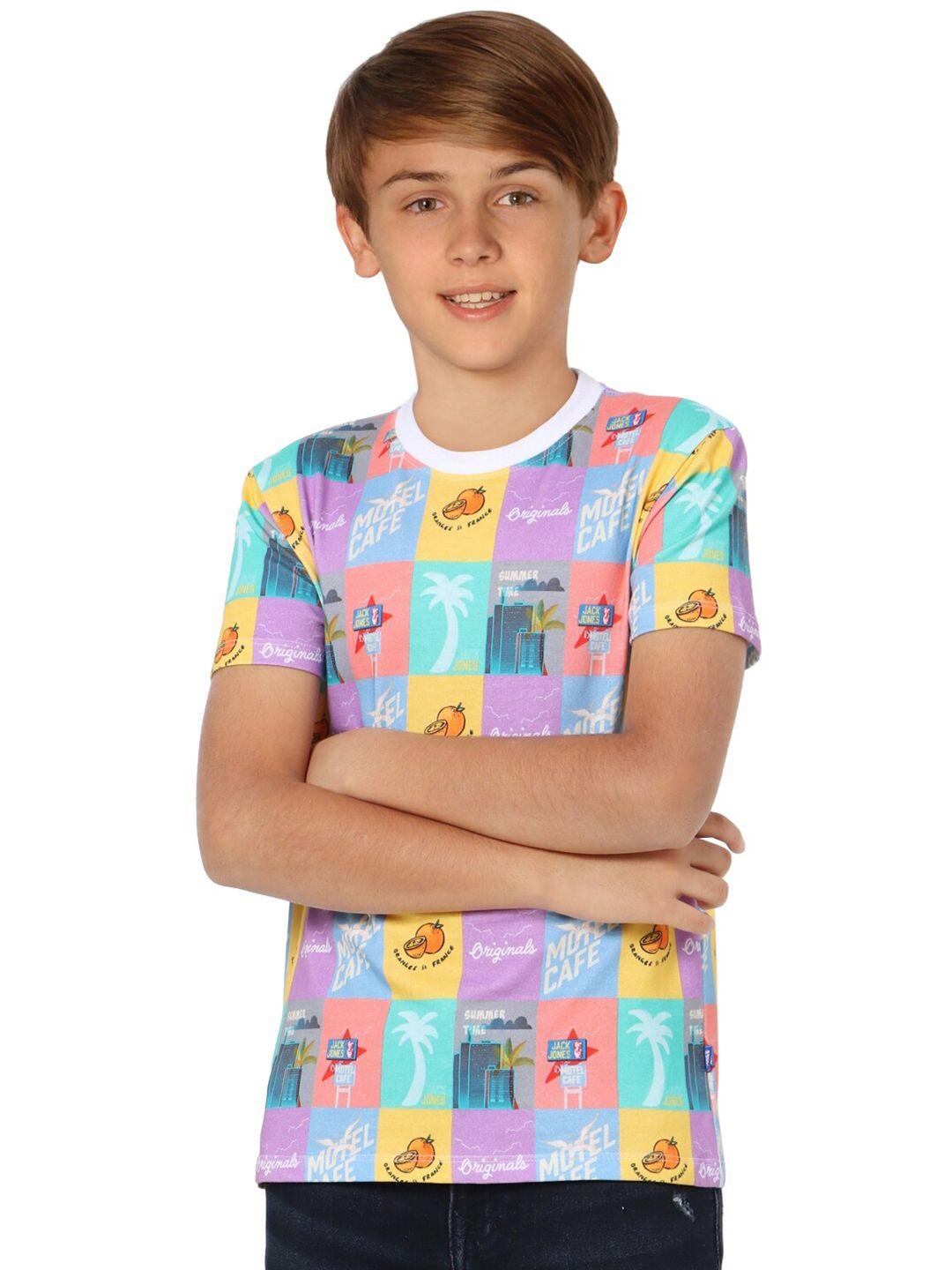 jack & jones boys multicoloured printed t-shirt