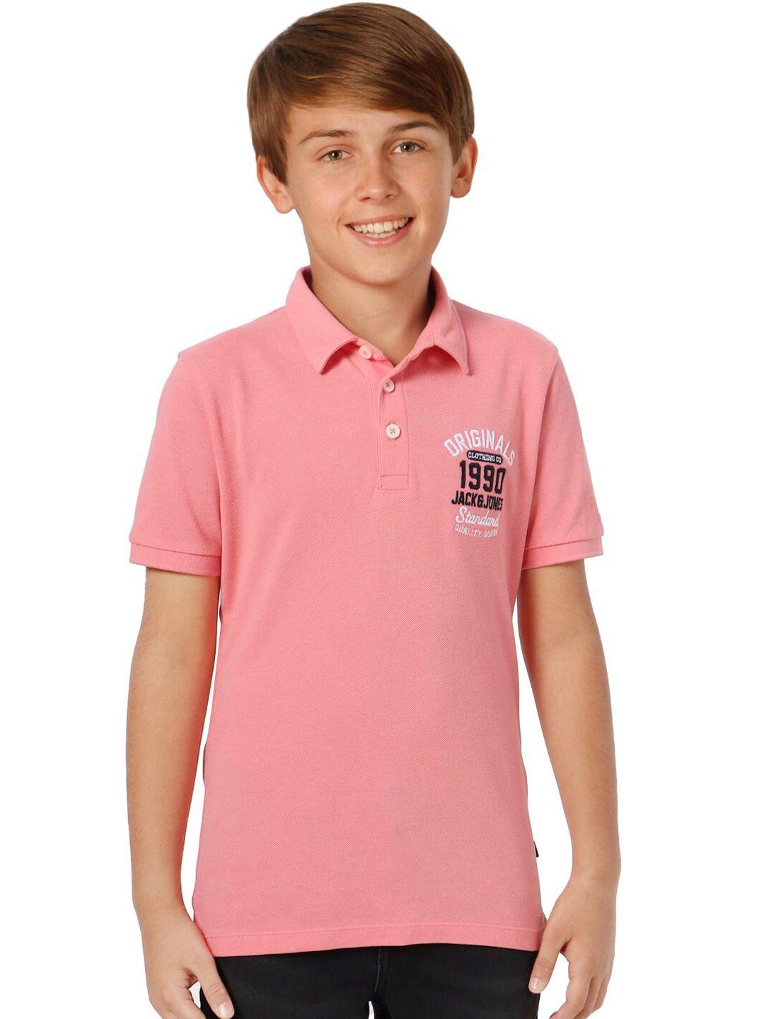 jack-&-jones-boys-pink-typography-printed-polo-collar-regular-fit-cotton-t-shirt