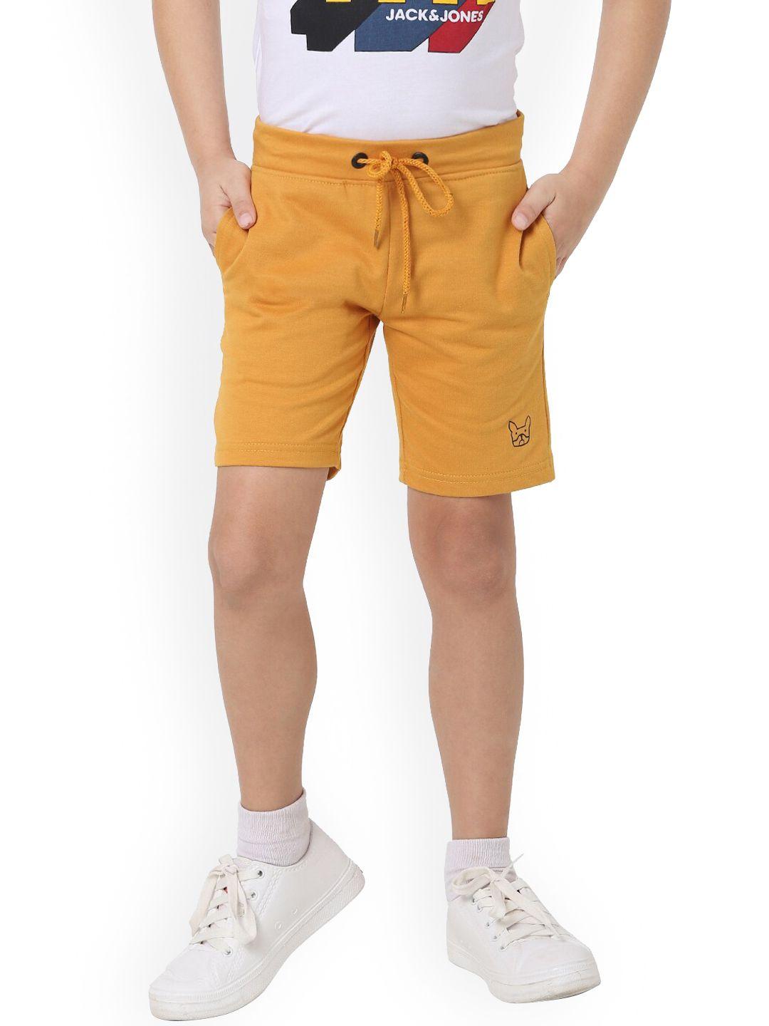 jack & jones boys yellow solid shorts