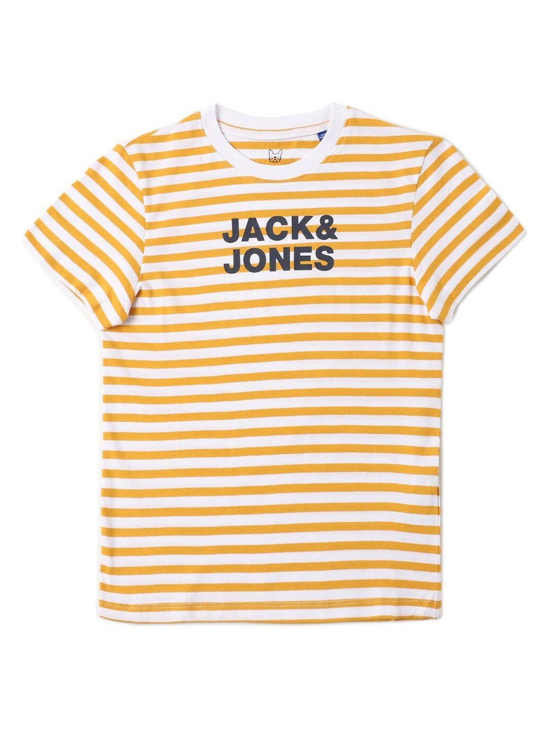 jack & jones boys yellow striped t-shirt