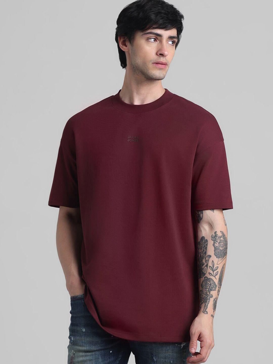 jack & jones drop-shoulder sleeves pure cotton boxy t-shirt
