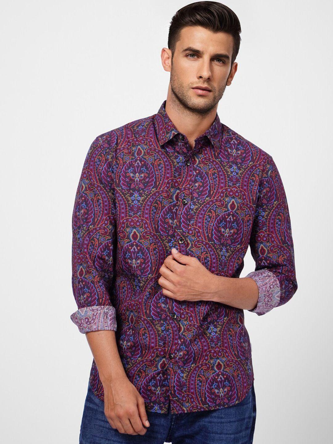 jack & jones ethnic motifs printed casual cotton shirt
