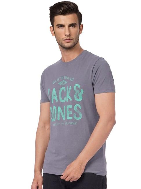 jack & jones grey printed t-shirt