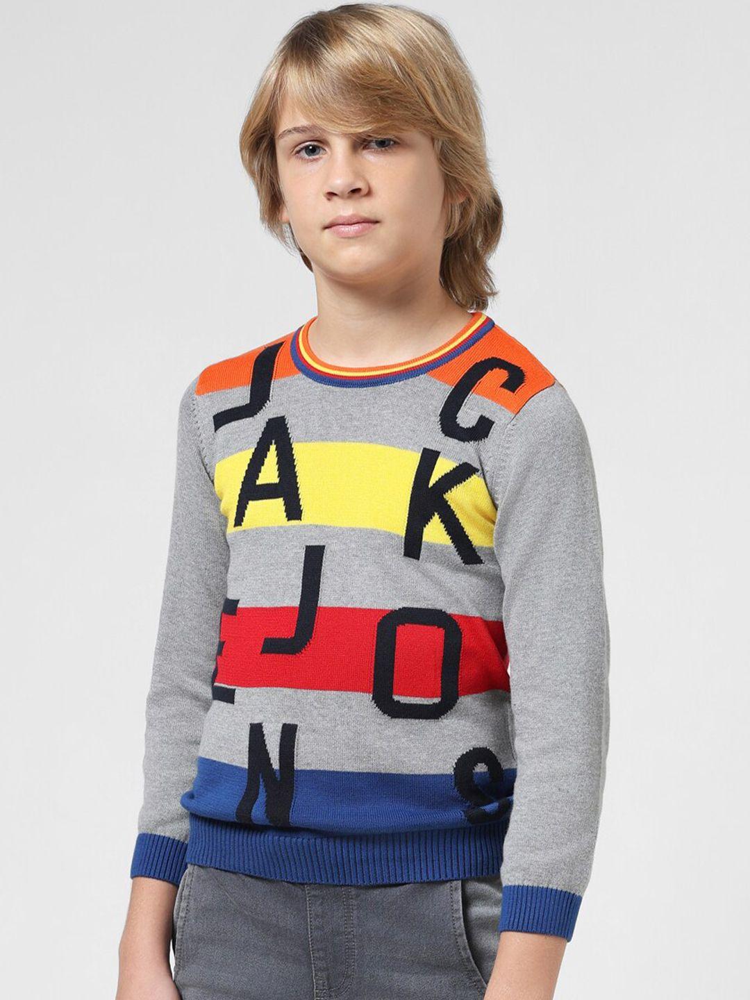 jack & jones junior boys colourblocked pure cotton pullover