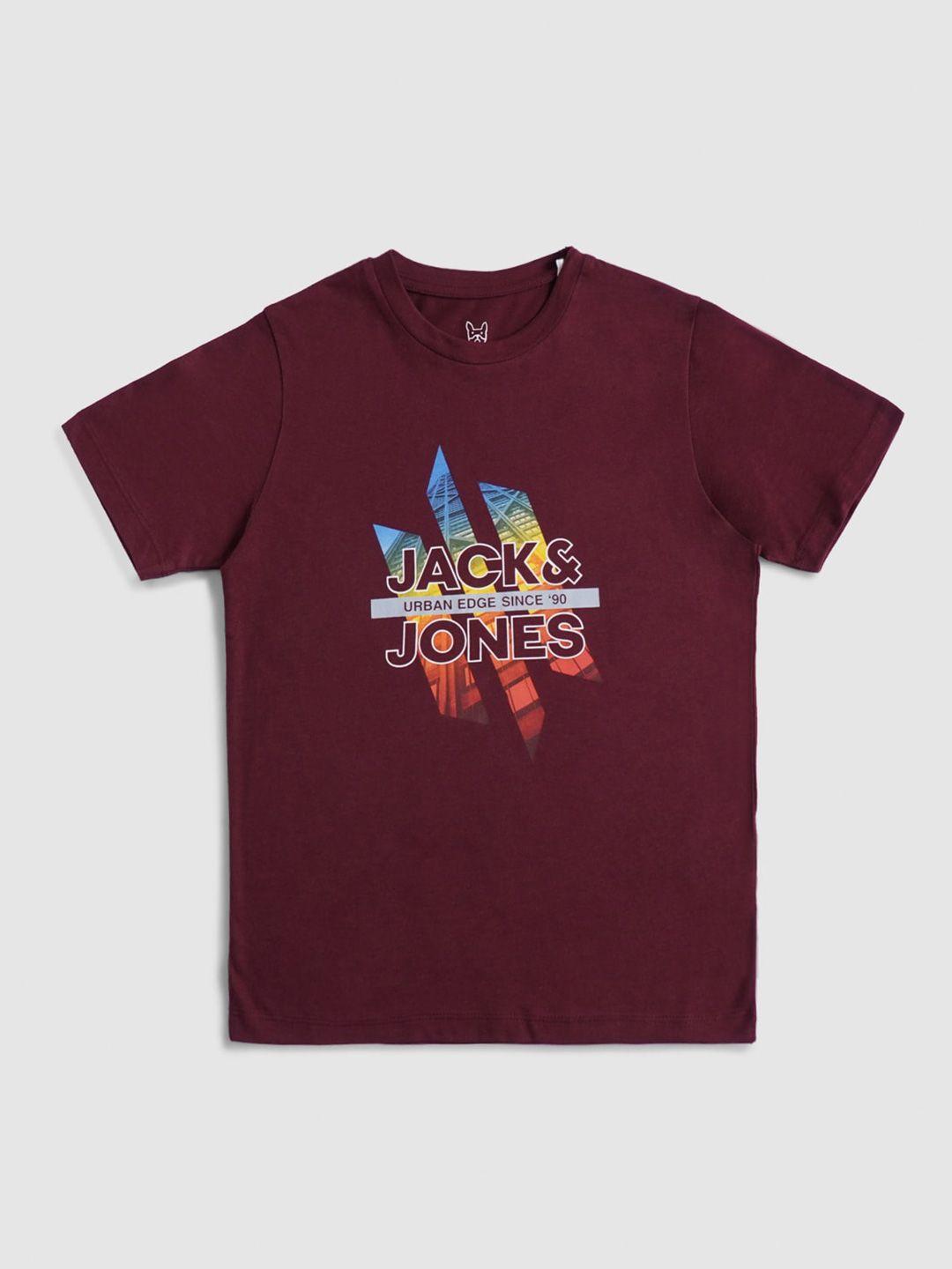 jack & jones junior boys graphic printed cotton t-shirt