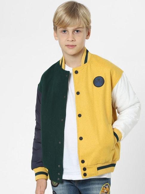 jack & jones junior multicolor color block full sleeves jacket