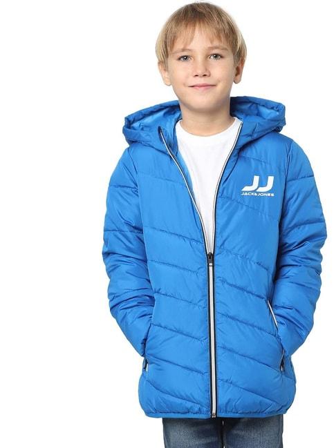 jack & jones junior sky blue logo full sleeves jacket