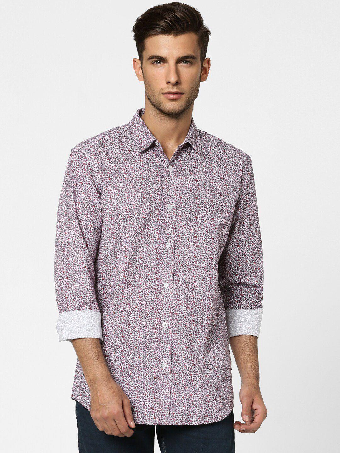 jack & jones men multicoloured slim fit floral printed casual shirt