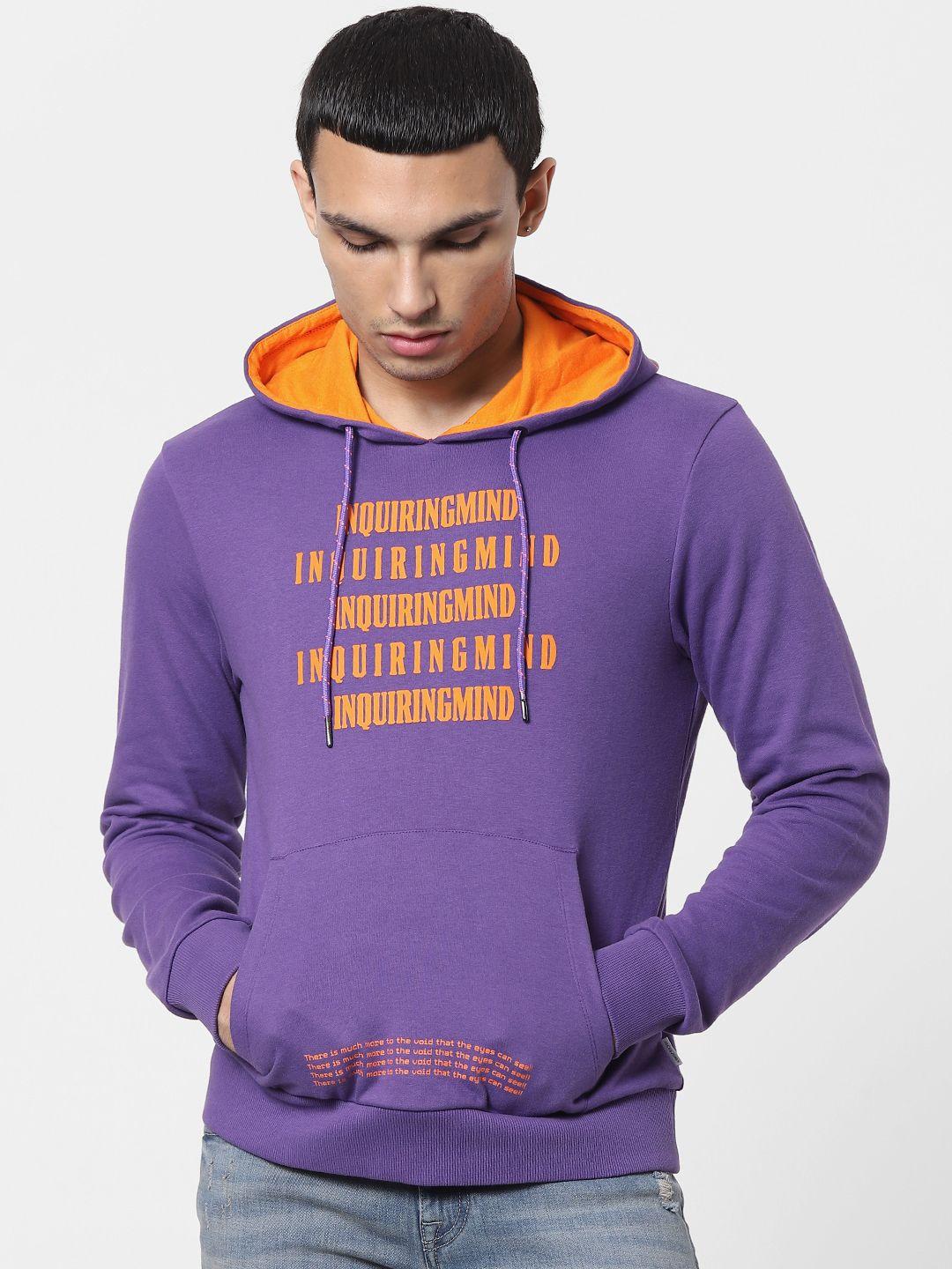 jack & jones men purple printed sweatshirt