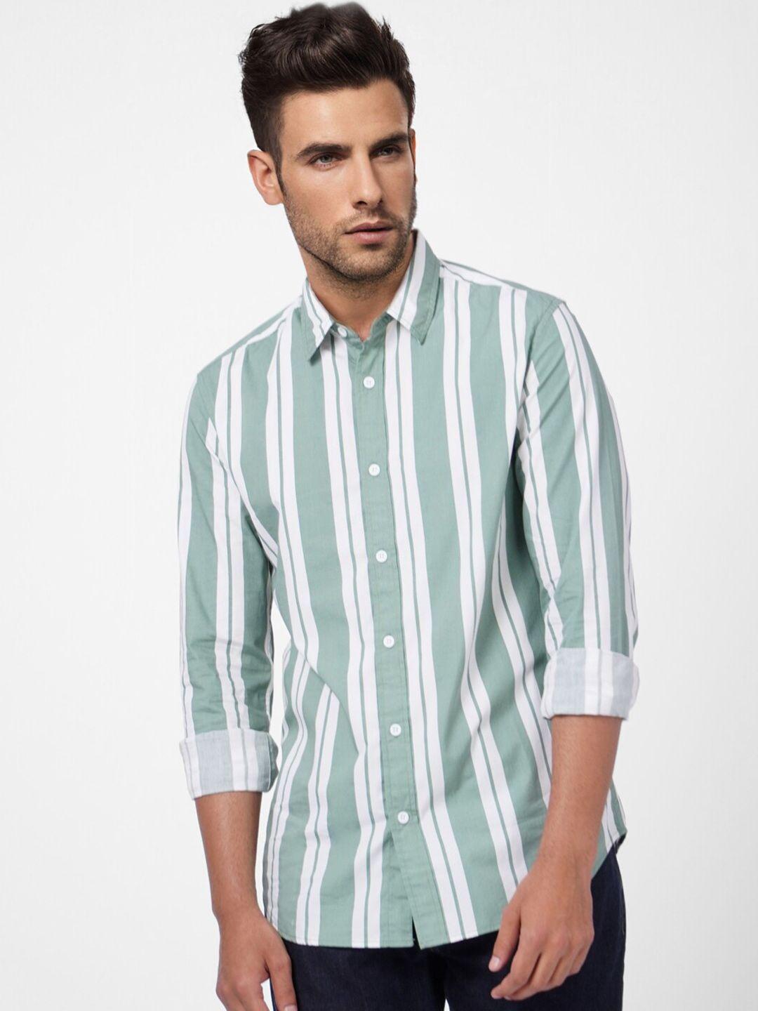 jack & jones men vertical stripes casual cotton shirt
