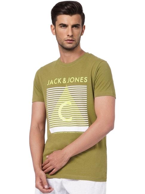 jack & jones olive printed t-shirt