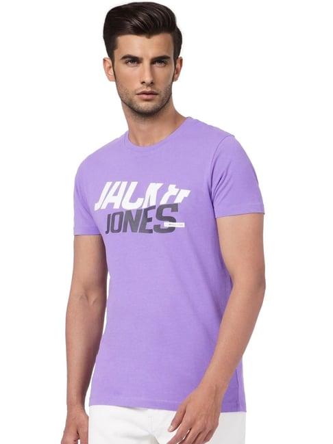 jack & jones purple printed t-shirt