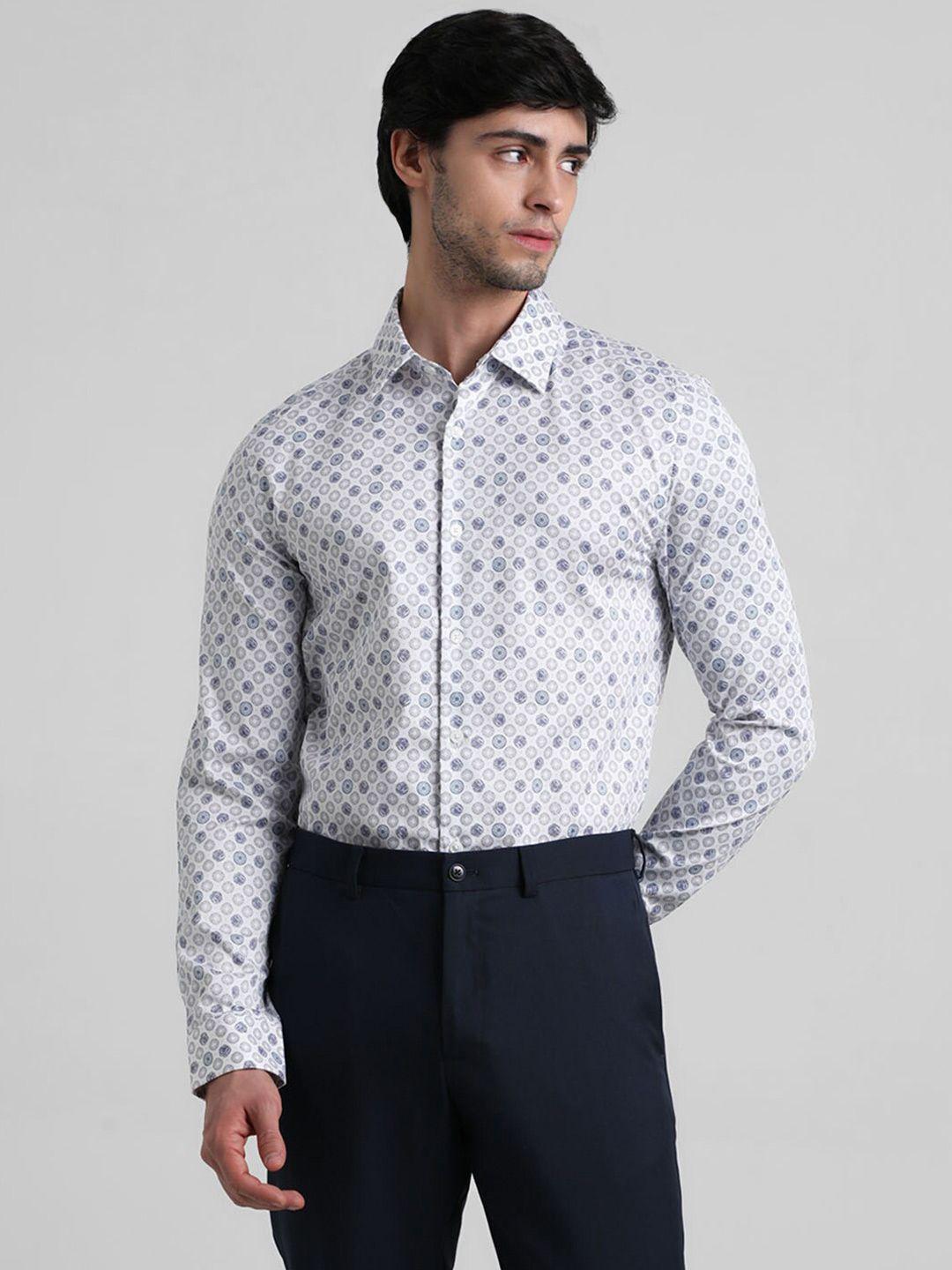 jack & jones slim fit graphic printed cotton casual shirt