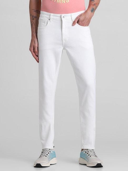 jack & jones white denim cotton skinny fit jeans