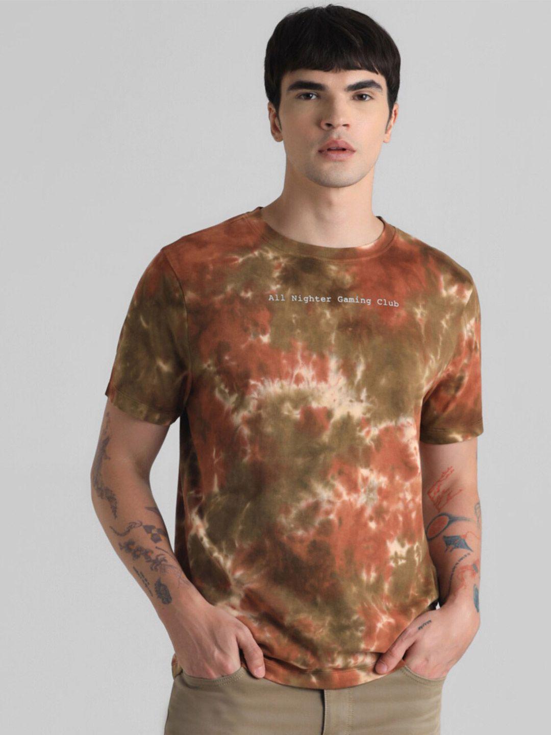 jack & jones abstract dyed pure cotton t-shirt