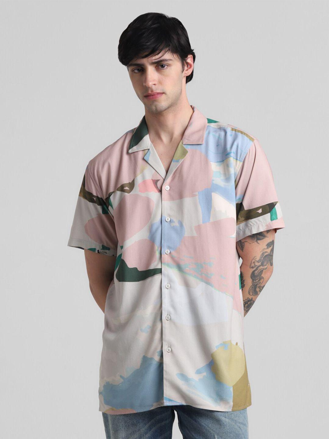 jack & jones abstract printed casual shirt