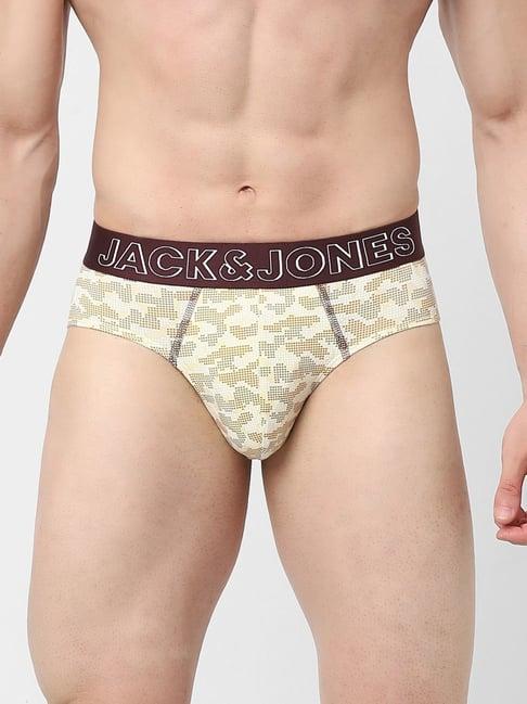 jack & jones beige  regular fit printed briefs