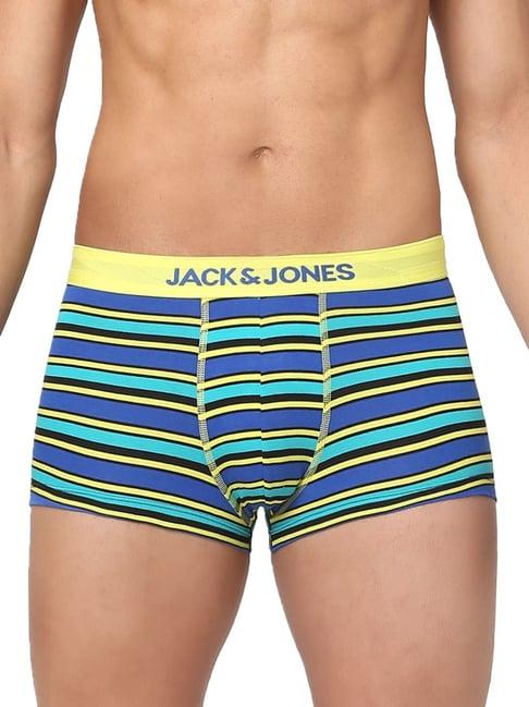 jack & jones blue & yellow striped trunks