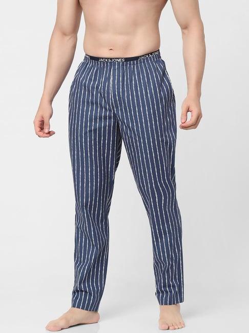 jack & jones blue cotton regular fit striped pyjamas