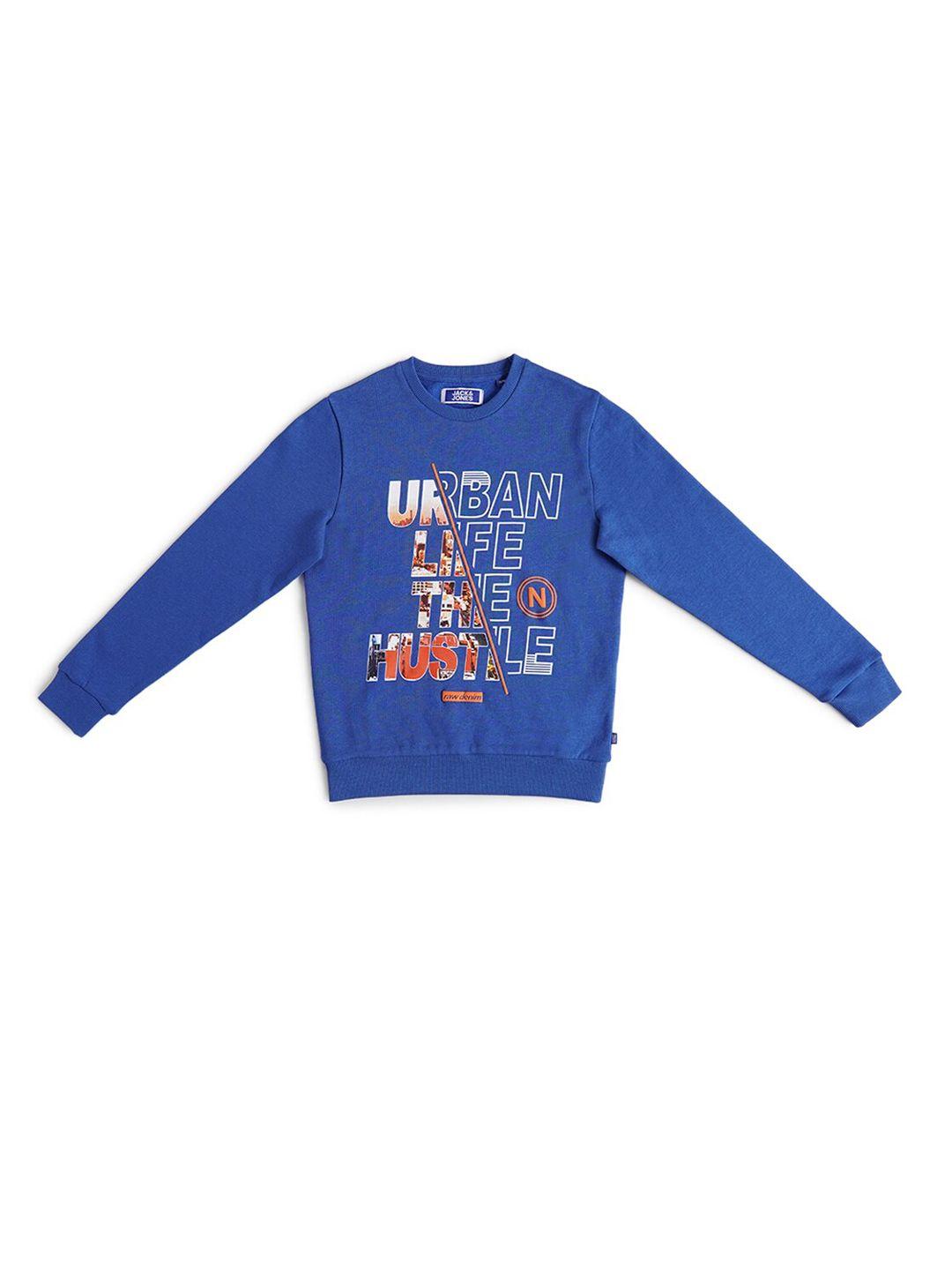 jack & jones boys blue printed sweatshirt