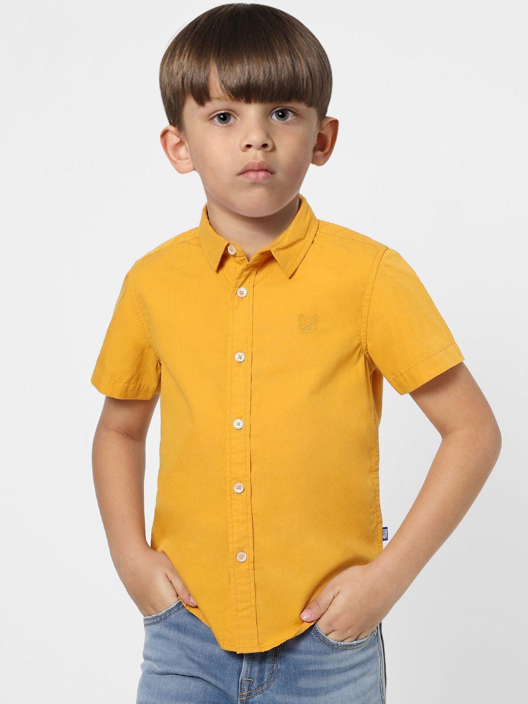 jack & jones boys yellow casual shirt