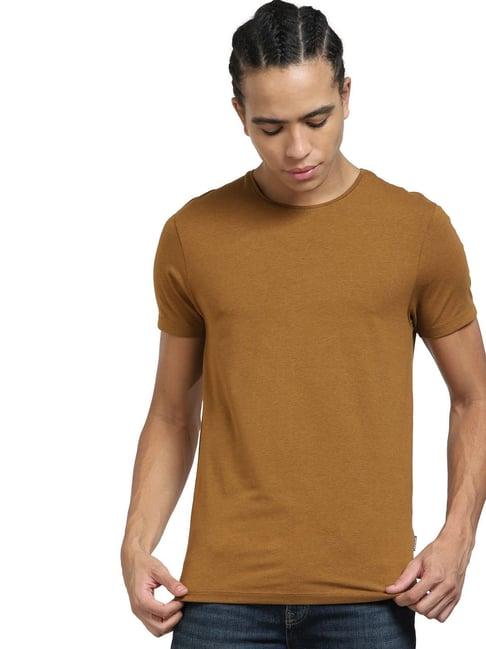 jack & jones brown slim fit t-shirt