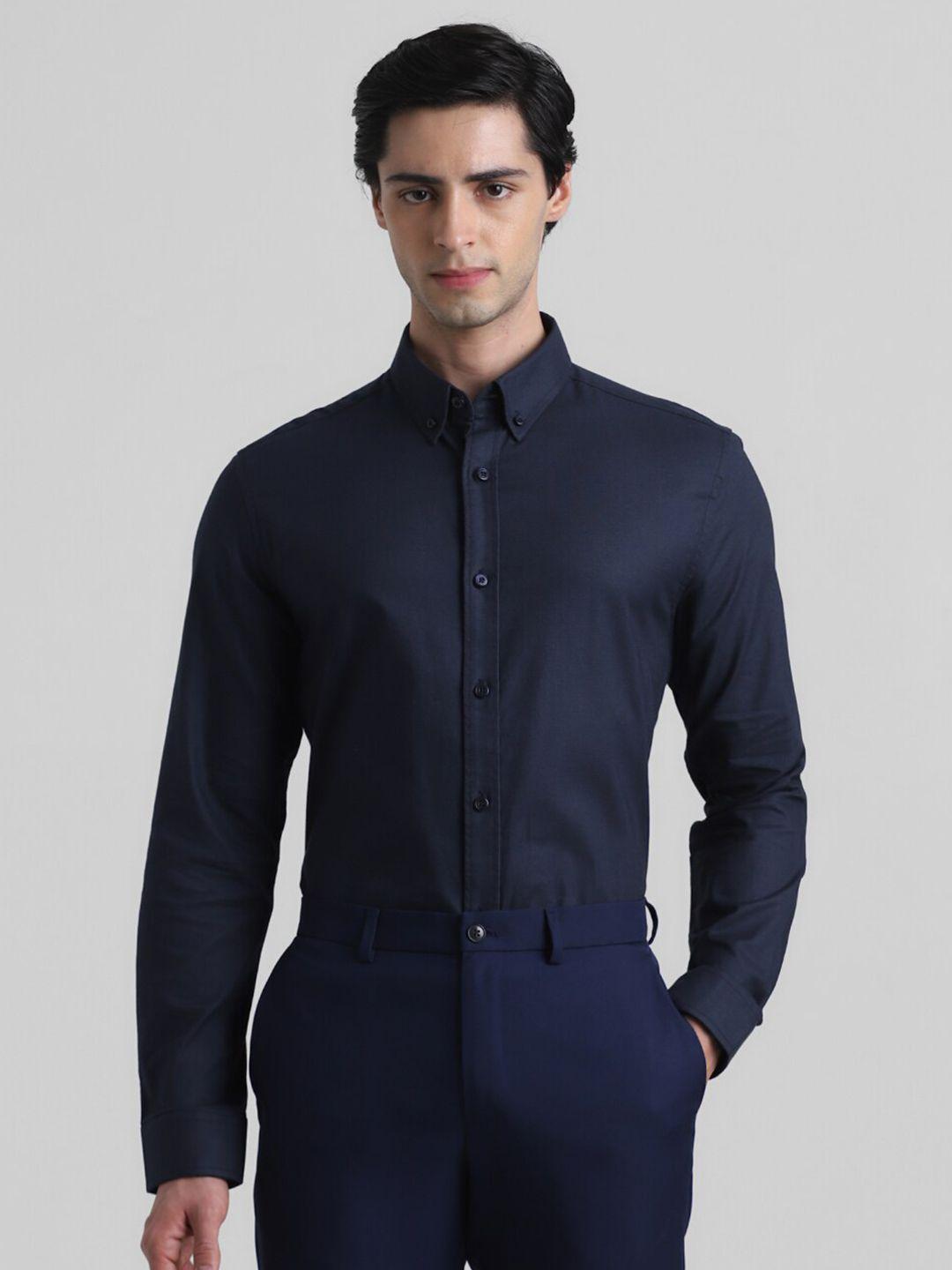 jack & jones button-down collar cotton casual shirt