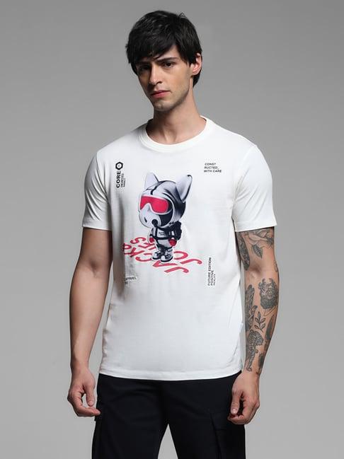 jack & jones cloud dancer cotton regular graphic t-shirt