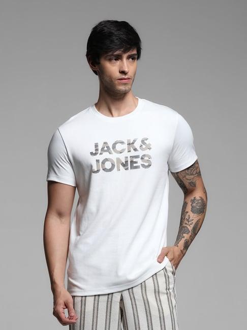 jack & jones cloud dancer cotton slim graphic t-shirt