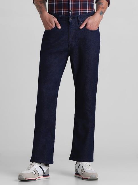 jack & jones dark blue denim cotton bootcut jeans