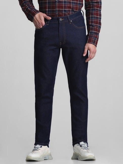 jack & jones dark blue denim cotton skinny fit jeans