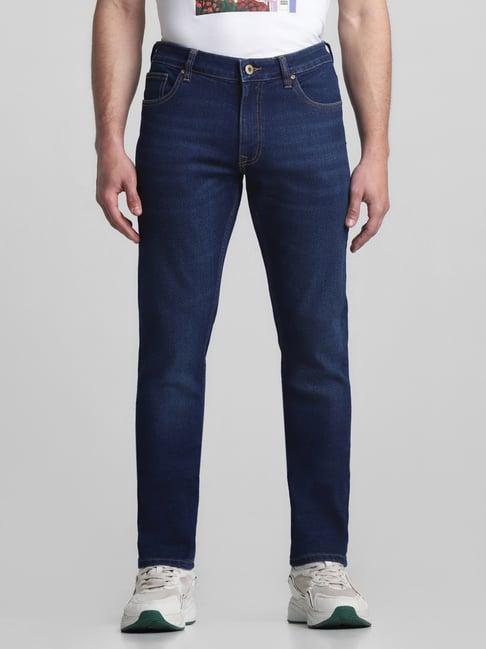 jack & jones dark blue denim cotton slim fit jeans