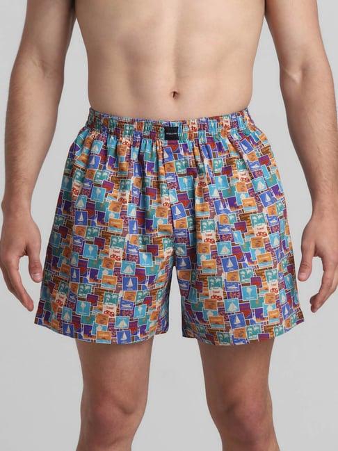 jack & jones dark earth cotton regular fit printed boxers