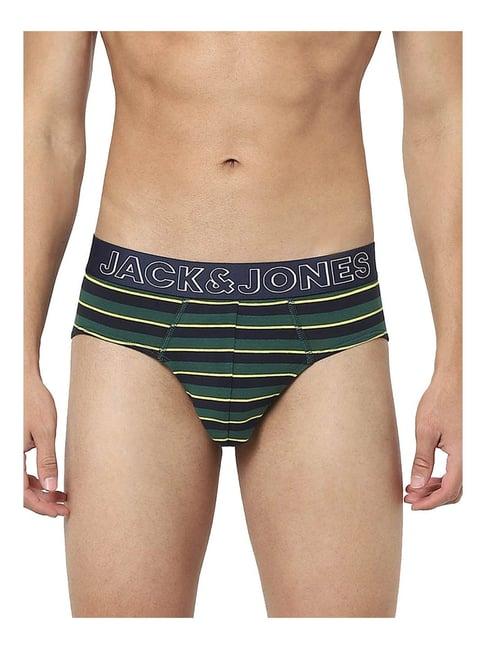 jack & jones deep green striped briefs